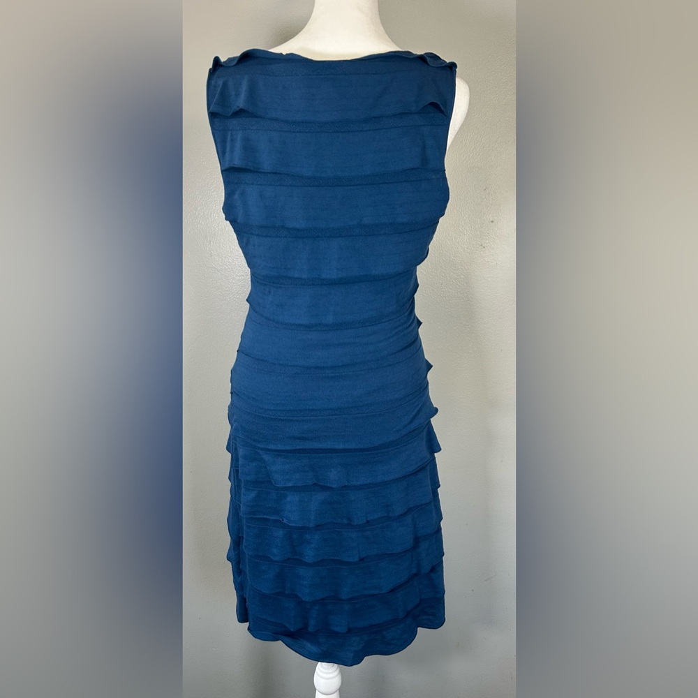 Max Studio Women’s Dress Sleeveless Ruffled Teal Blue - Picture 2 of 6